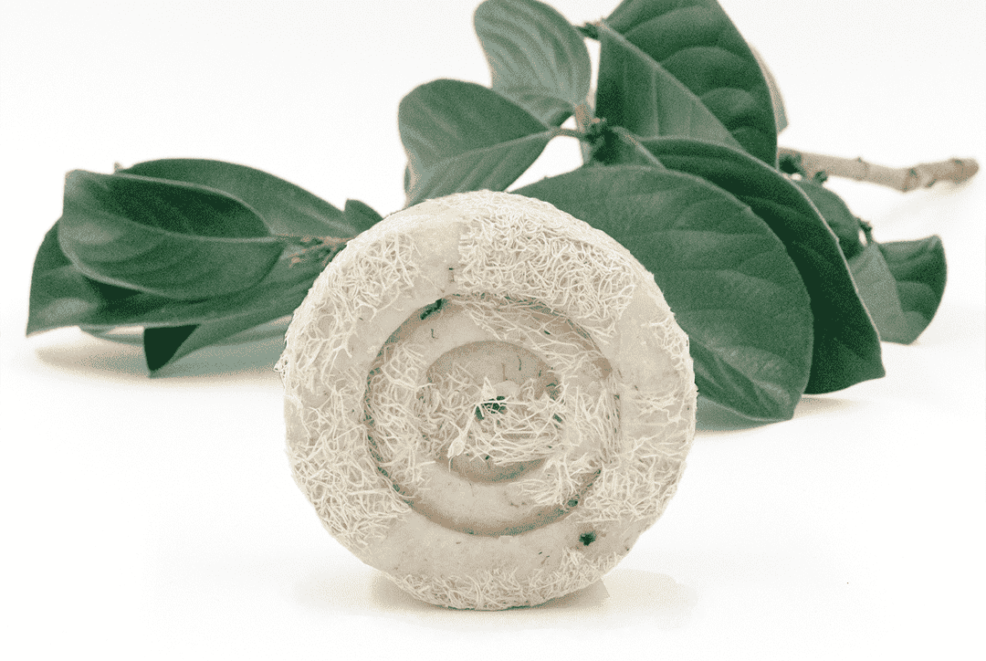 Chamomile-loufah-1-min Loofah Soap – Chamomile and Argan – 70g - Image 1